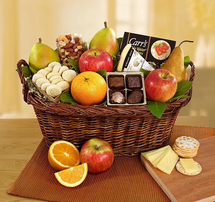 Harvest Gathering® Gourmet Fruit & Cheese Basket